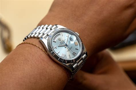 rolex day date platinum case thickness|platinum Rolex 40mm.